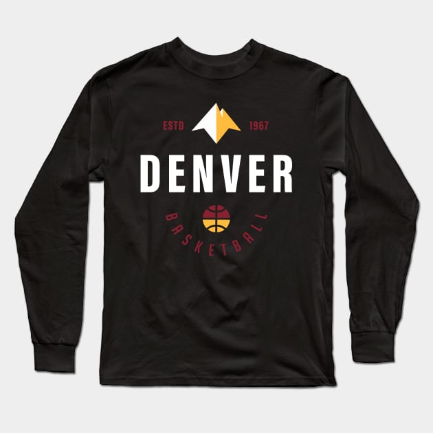 Denver Nuggets Basketball Fan Playoffs Gift Long Sleeve T-Shirt by BooTeeQue